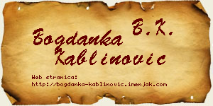 Bogdanka Kablinović vizit kartica